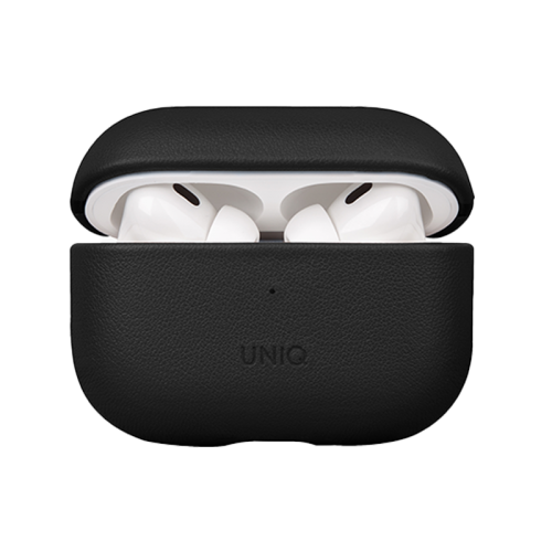 Uniq Terra Genuine Leather Snap Case for Airpods Pro 2 - Dallas Black