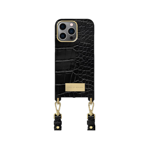 iDeal of Sweden Atelier Necklace Case For iPhone 14 Pro - Black Croco