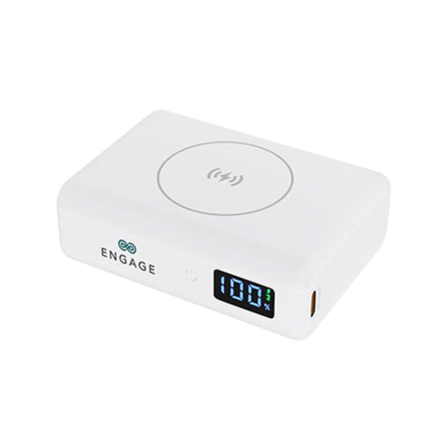 Engage Compact 45W PD 10000mAh Power Bank With LED Display - White