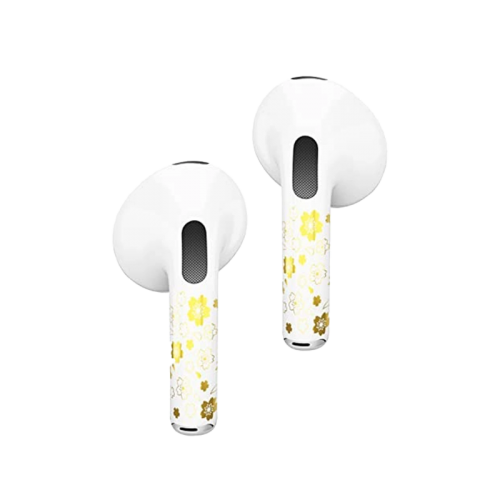 RockMax Art Skin With Applicator for Airpods 3 - Gold Flower