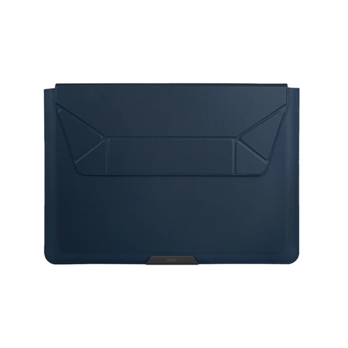 Uniq Oslo Laptop Sleeve With Foldable Stand (Up to 14") - Navy Blue