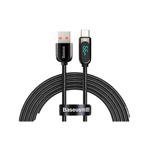 Baseus USB-A to USB-C 66W Display Fast Charging Cable 2M - Black
