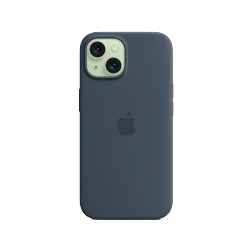 Apple Silicone Case With MagSafe for iPhone 15 - Storm Blue