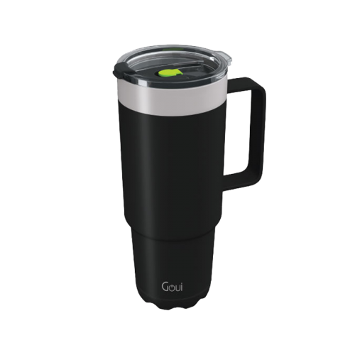 Goui Tumbler Stainless Steel Cup with Handle - Black