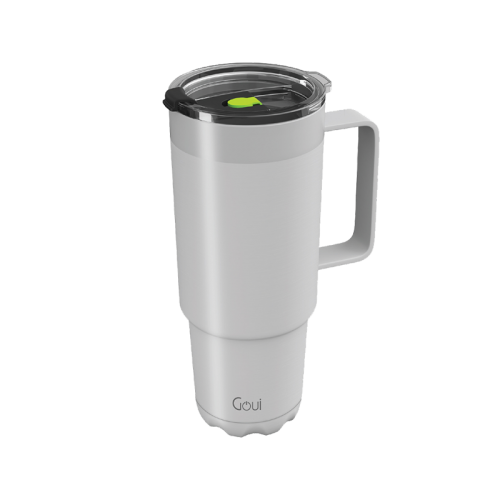 Goui Tumbler Stailess Steel Cup with Handle - White