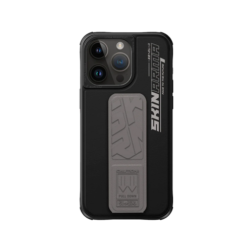 SkinArma Slate Grip-Stand Case for iPhone 15 Pro - Grey