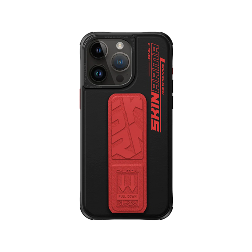 SkinArma Slate Grip-Stand Case for iPhone 15 Pro - Orange Red
