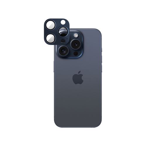 Smart Premium Camera Lens Protector for iPhone 15 Pro / 15 Pro Max - Blue Titanium