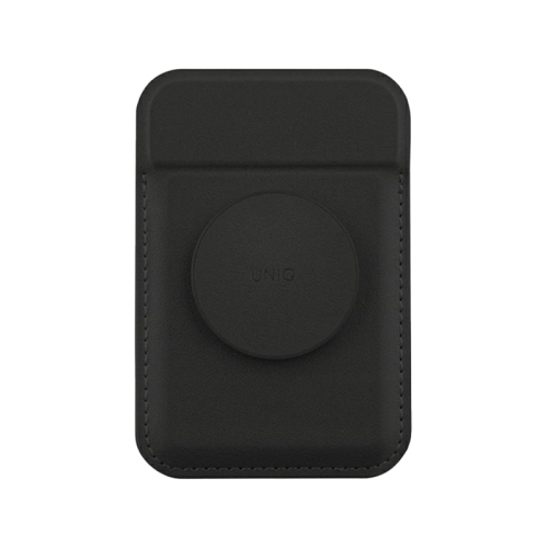 Uniq Flixa Magnetic Pop-Out Card Holder With Grip-Stand - Jet Black