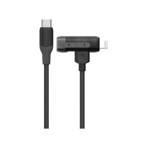 Momax One Link Flow Duo 2-in-1 USB-C to USB-C + Lightning Cable 1.5m - Black
