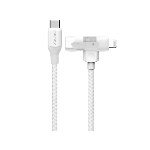 Momax One Link Flow Duo 2-in-1 USB-C to USB-C + Lightning Cable 1.5m - White