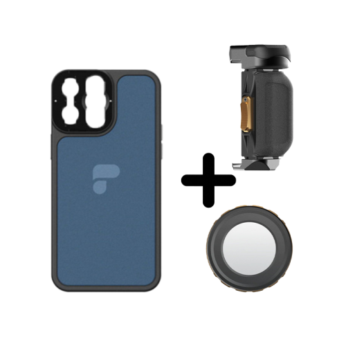 PolarPro LiteChaser Pro Case + Grip For iPhone 13 Pro - Glacier With Mist Filter For iPhone 13