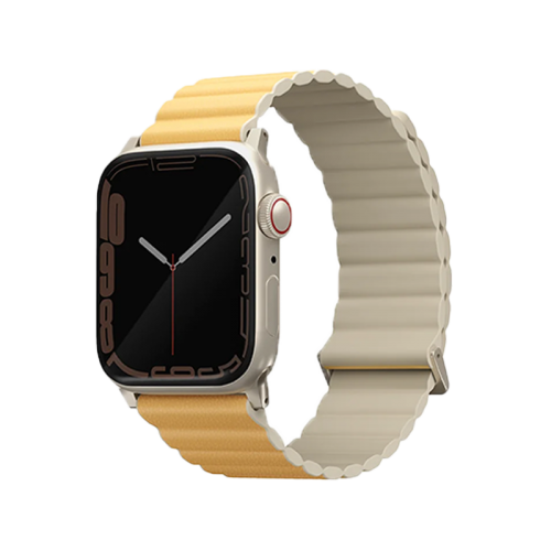 Uniq Revix Premium Edition Reversible Strap For Apple Watch 38/40/41mm - Canary Yellow / Ivory