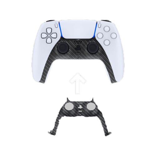 Gamer Gear Faceplate for PS5 Controller - Soft Touch Black Silver Carbon