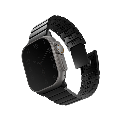 Uniq Strova Stainless Steel Band for Apple Watch 49/45/44mm - Midnight Black