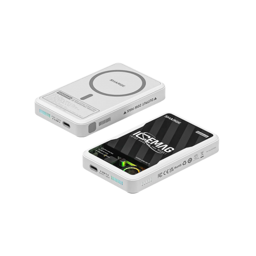 Sharge IceMag 1-Port USB-C MagSafe 10000mAh Power Bank With Active Cooling Fan - White