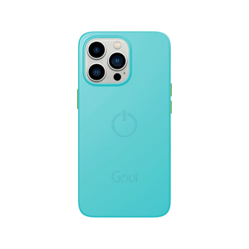 Goui Magnetic Case With Magnetic Bars for iPhone 13 Pro Max + Magnetic Strap - Cyan Blue