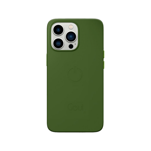 Goui Magnetic Case With Magnetic Bars for iPhone 14 Pro Max + Magnetic Strap - Olive Green