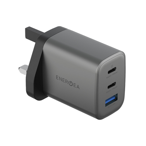 انرجيا امبي شارج شاحن حائط  بمنفذين USB-C ومنفذ USB-A بقوة 65 وات - جان ميتال