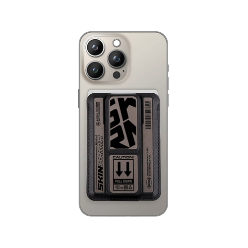 SkinArma Kado Kira Kobai Wallet Mag-Charge Card Holder with Grip Stand - Gunmetal
