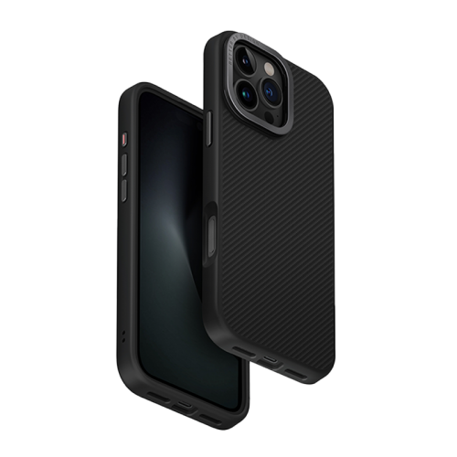 Uniq Hybrid Keva Max MagSafe Case with Camera Stand for iPhone 16 Pro – Carbon Black