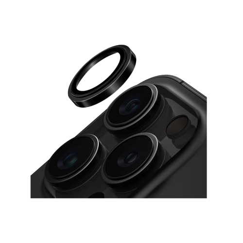 Uniq Optix Prime Stainless Steel Frame Sapphire Camera Lens Protector for iPhone 16 Pro & 16 Pro Max – Gunmetal Black