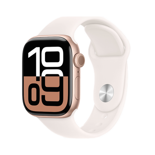 Apple Watch S10 GPS + Cellular 42mm - Rose Gold Aluminum Case with Light Blush Sport band - M/L