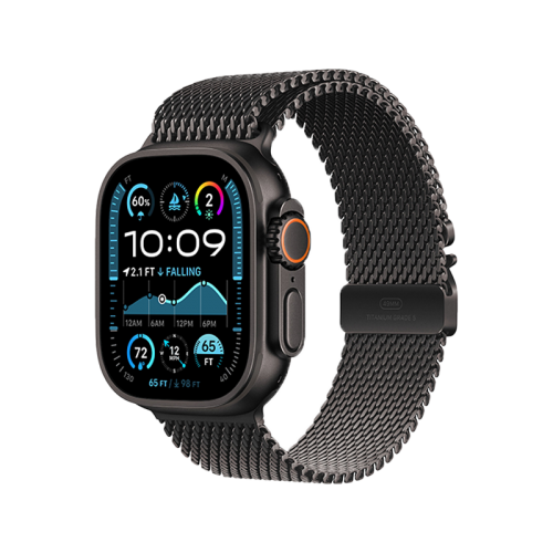 Apple Watch Ultra 2 GPS + Cellular 49mm - Black Titanium Case with Black Titanium Milanese Loop - Medium