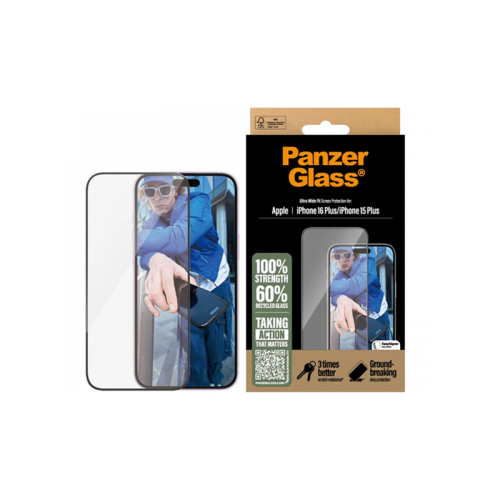 PanzerGlass Clear  Ultra-Wide Fit Screen Protector iPhone 16 Plus