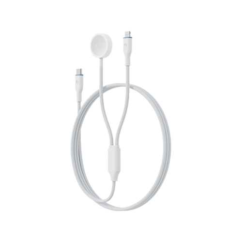 Bazic GoCharge Deuce USB-C to Lightning With Apple Watch Charger 27W 480Mbps Cable 1.8M - White