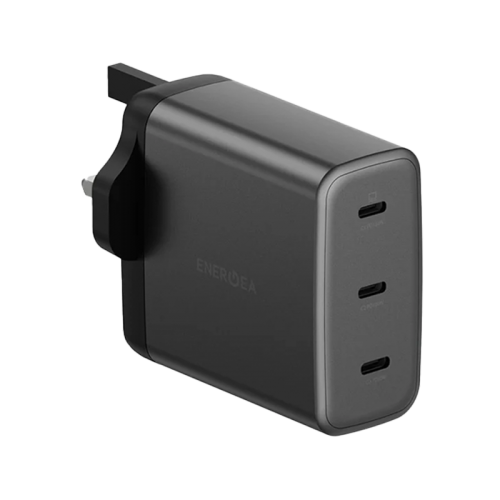 Energea Ampcharge 3-Port USB-C  100W GaN Wall Charger - Gunmetal