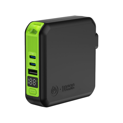 Goui Mbala Pro 10000mAh Power Bank With 15W Wireless Charger & Wall Charger- Black
