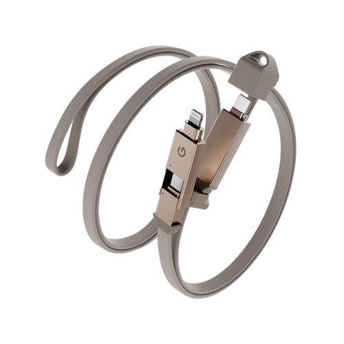 Energea Sheath 2 in 1 USB-C to USB-C + Lightning 480Mbps 60W 1m Cable - Gold