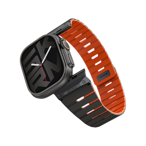 SkinArma Gemini Magnetic Watch Strap for Apple Watch 49/46/45MM - Black Orange