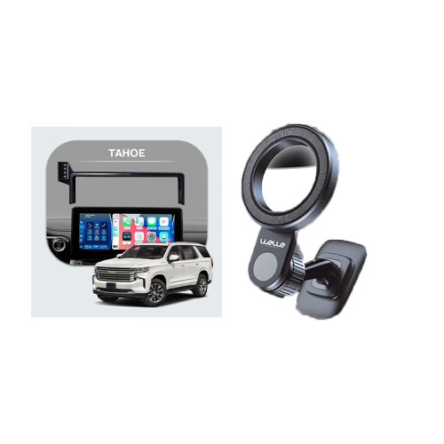 Bundle - Car Mount Screen Frame for Tahoe (2022 - 2024) + WeWe Car Magsafe Phone Holder - Black