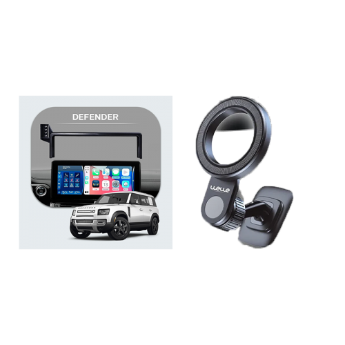 Bundle - Car Mount Screen Frame for Defender (2021-2024) + WeWe Car Magsafe Phone Holder - Black