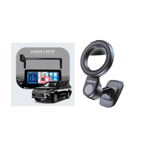 Bundle - Car Mount Screen Frame for Lexus LX570 (2023) + WeWe Car Magsafe Phone Holder - Black
