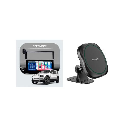 Bundle - Car Mount Screen Frame for Defender + Green Lion 360° Rotation MagSafe Phone Holder - Black