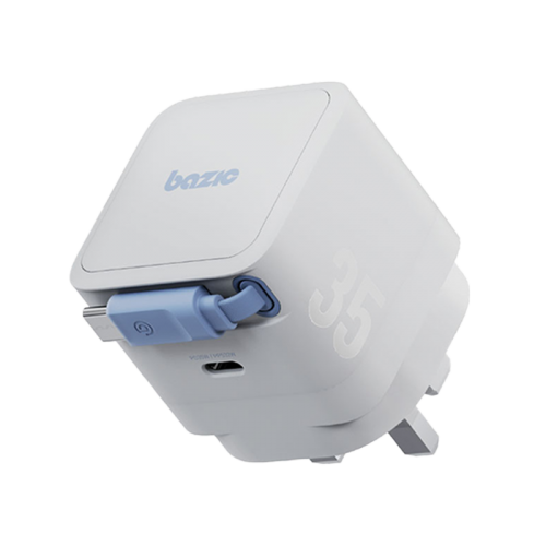 Bazic GoPort Retrek 1-Port USB-C & Built-In USB-C Cable 35W GaN - White