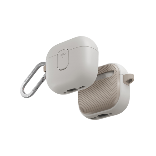 Uniq Clyde Lock Case for Airpods 4th Gen - Mist Grey & Khaki
