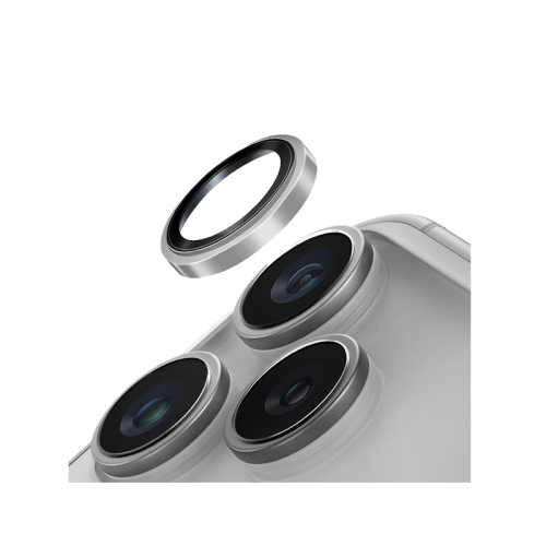 Uniq Optix Prime Stainless Steel Frame Sapphire Camera Lens Protector for iPhone 17 Pro & 17 Pro Max - Silver Chrome