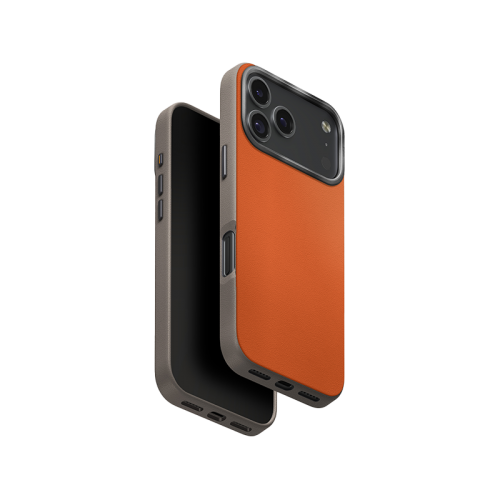 Uniq Hybrid Lyden DS MagSafe Case for iPhone 17 Pro - Flame Orange / Flint Grey