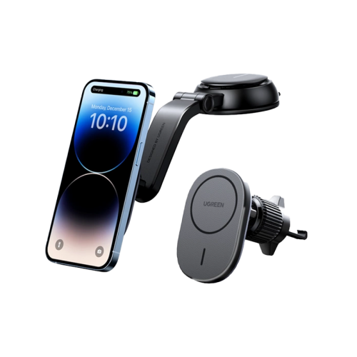 Ugreen Magnetic Phone Holder 15W Wireless Charger - Black