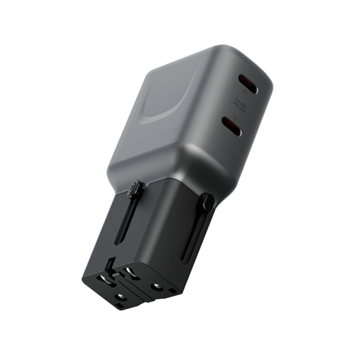 Energea TravelGo 2-Port USB-C 65W PD Travel Adapter - Gunmetal
