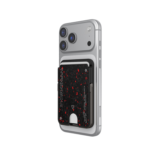 SkinArma Vektor Magnetic Card Holder With Smart Kick Stand - Black / Red