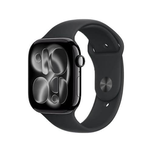Apple Watch S11 GPS 42mm - Jet Black Aluminum Case With Black Sport Band - S/M
