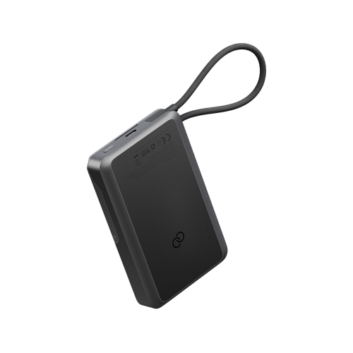 Energea Integra 20s With MagSafe Compatible Semi Solid State Power Bank With Built-in Cable and Stand 10000mAh - Gunmetal