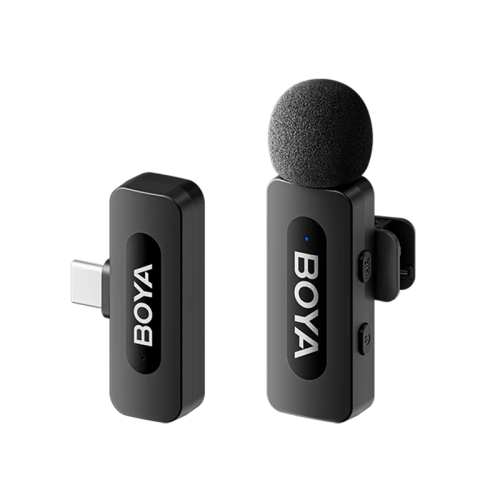 بويا BY-V10 - ميكروفون لاسلكي 2.4GHz لأجهزة يو اس بي -سي (1TX+1RX) - أسود