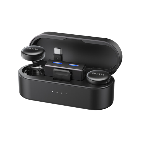 بويا لينك 3-01 - ميكروفون لاسلكي All-in-One مع عزل ضوضاء (2TX+1RX) - أسود