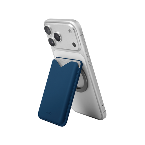 Uniq Lyden Evo Wallet Magnetic Snap-on Stand With Card Holder - Steel Blue